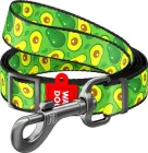 Повідець для собак нейлоновий Collar WAUDOG Nylon, малюнок "Авокадо", регульований, L, Ш 25 мм, Дов 152-183 см (5319)