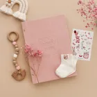 Перший альбом малюка "Baby book", фотоальбом для новонарордженої дівчинки українською, колір рожевий