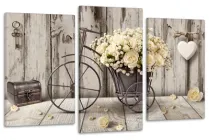 Модульна картина в вітальню / спальню Троянди на велосипеді Art-673_3 (53ч100см)