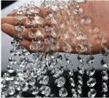 Акрилові намисто - гірлянда із кристалів 14мм на кільцях ( Упаковка: 1м).