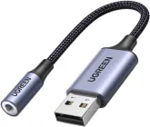 Звукова карта Ugreen CM477 USB AUX jack TRRS(Mic + Ear) KT0210 25 см Чорна (30757_WV)