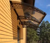 Готовий збірний дашок 3.05х1 м Хайтек монолітний полікарбонатом 3 мм бронзовий