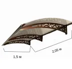 Готовий дашок 2.05х1.5 м Стиль з сотовим полікарбонатом 6мм прозорий