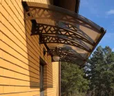 Готовий збірний козирок (навіс) над дверима Dash'Ok 4.0х1.0 м Хайтек бронзовий