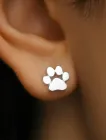 Сережки пусети зі срібла 925 у формі відбитку лапки (АРТ. №6058) Dadiverin Jewelry