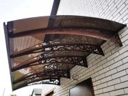 Готовий збірний козирок (навіс) над дверима Dash'Ok 4.0х1.5 м Стиль бронзовий