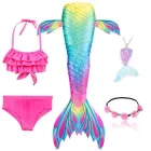 Купальний Костюм Русалки Хвіст Купальник Аксесуари р.130 (127-137 см) різнобарвний