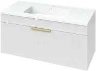 Тумба підвісна MIRATER Адель біла 100 з умивальником Родео 100 см