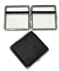 Портсигар футляр для сигарет на 20 шт металевий шкіряний еко шкіра жорсткий корпус плоский компактний легкий кишеньковий коробка під стандартну пачку резинка-фіксатор защіпка стильний аксесуар преміальний подарунок для курців чорний