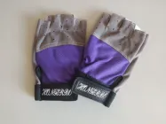 Рукавички для фітнесу, велоперчатки жіночі сіро-фіолетові S