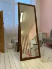 Дзеркало підлогове в повний зріст на ніжці велике пряма рама пересувне 600х1700 мм Лісовий горіх