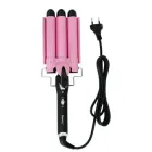 Плойка для волосся хвиля 90W "Geemy GM-1956" потрійна плойка Чорно-рожева