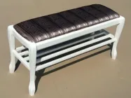 Банкетка для коридору, спальні дерев'яна з однією полицею Fusion TEHIO 90 см білий