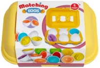 Розвиваючий набір сортер-головоломка Монтессорі MAYA TOYS Яйця з фруктами та овочами 6 шт в лотку (DF28) (6902241801764)