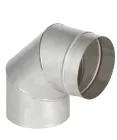 Коліно (відведення) 90° для димоходу діаметр 90, Techno-vsim з оцинковки 0,43