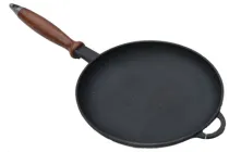 Сковорода блінниця Сітон чавунна з дерев'яною ручкою d=260мм, h=25мм