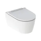 Унітаз підвісний Geberit One Rimfree TurboFlush з сидінням soft-close, 54х37 см, білий, накладка глянцевий хром (500.202.01.1)