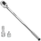 Ключ динамометричний Intertool 3/4" 70-420 Н/м Cr-V тріскачковий подвійна шкала перехідник на 1/2" подовжувач 3/4" 100 мм в кейсі (000043854)