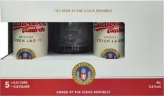 Набір пива Budweiser Budvar Original Czech Lager 5% 0.5 л x 5 шт + келих 0.3 л (8594403706376)