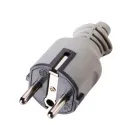 Вилка гумова 16A / 250V з заземленням сіра (55028)