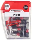 Біта SHOCKWAVE MILWAUKEE, PH2, 25мм, (25шт) (4932430853)