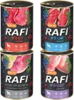 Упаковка вологого корму для собак Dolina Noteci Rafi MIX яловичина, ягня, кролик, яловичини шлунки та шинка 400 г х 4 шт (5902921314912)