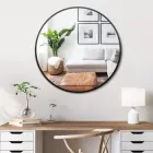 Дзеркало Mirror Trade діаметр 70 см одинарне в рамі чорне D700 (ROZ6400091200)