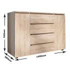 Комод Еверест КЛ-4 Лайт (телескопічні) 140х38х93 см Дуб сонома (EVR-4645)