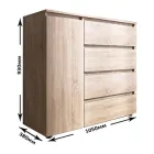 Комод Еверест КЛ-3 Лайт (телескопічні) 105х38х93 см Дуб сонома (EVR-4643)