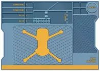 Килимок пластичний ПВХ Mechanic V70 для ремонту смартфонів, дронів, техніки / 515x365 мм / 120°C / Blue
