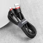 Кабель Baseus Cafule USB - Type-C 3 A 1m Black-Red CATKLF-B91