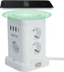 Універсальний мережевий подовжувач RZTK Tower Wireless + 3 USB-A + 1 USB-C White (TWW7) 1.8 м