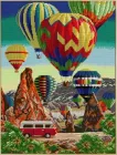Набір для вишивання за нанесеною на канву схемою "Colorful Hot Air Balloo". AIDA 14CT printed 37*48 см