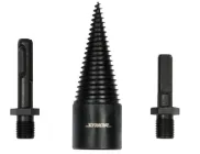 Свердло конічне для розколювання дров, діаметр 32мм, довжина 90мм, хвостовик 3-х граний та SDS+. Sthor 22590