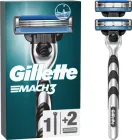 Станок для гоління чоловічий (Бритва) Gillette Mach3 з 2 змінними картриджами (7702018020676)