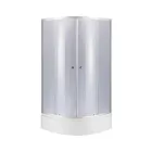 Душова кабіна Latwa SC80x80.SAT.MID.GR полукругла, скло тон. 4 мм + Душовий піддон Kapielka ST80x80x26, з панеллю Lidz