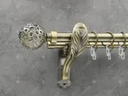 Карниз Quadrum Савона 200 см подвійний Антик ретро 25/19 мм гладка (кільця з гачками)