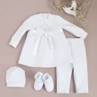 Теплий набір для хрещення дівчинки з атласною стрічкою 62 см. білий KD24-VinetsBily-20 Ladan