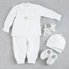 Теплий костюм на хрестини для новонароджених діток 62 см білий KD23-SunKrest-20 Ladan