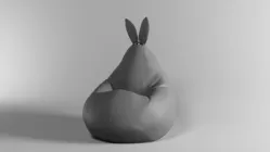 Крісло-мішок SkyPuff Зайчик груша, MEGA XXXL - 160х120 Екошкіра Zeus Delux Dark Gray