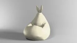 Крісло-мішок SkyPuff Зайчик груша, L-120х90 Екошкіра Zeus Delux Sunny