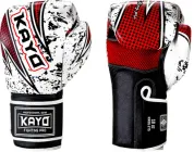 Рукавички боксерські Kayo тренувальні Натуральна шкіра 10 унцій Біло-Червоні (KRBG -215 leather-10)