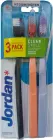 Набір Зубних щіток Jordan Clean Smile Середньої жорсткості 3 шт (7046110071021_чорна+оранж+бузок)