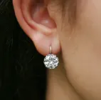 Срібні сережки з великими фіанітами (АРТ. № 6181) Dadiverin Jewelry