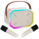 Караоке-мікрофон із колонкою LOSSO P3 Double бездротовий білий