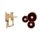 Сережки з жовтого золота з діамантами і емаллю 001043