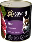 Вологий корм для дорослих собак Savory з яловичиною 800 г (4820232630440)