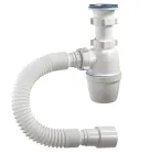Сифон умивальник/кухон. мийка 1 1/2" з гнучкою гофротрубою 40х40/50, VTM А-4001