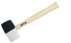 Молоток гумовий YATO 2-шаровий Ø 50 мм з дерев'яною ручкою 370 г 300 мм (YT-4602)