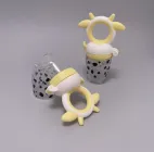 Ніблер з силіконовою сіточкою для першого прикорму, Корівка, кремовий, 1 шт.